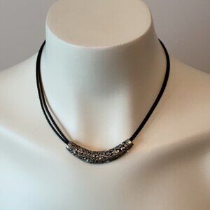 Lia Sophia Flower Bar Rope Necklace